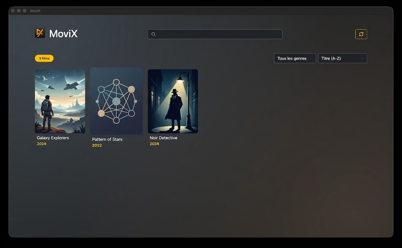 Interface de l'application Movix
